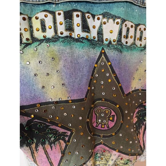 Vintage Jordache No Exit Hollywood Star Studded Denim Jacket Large Rare - Picture 16 of 16